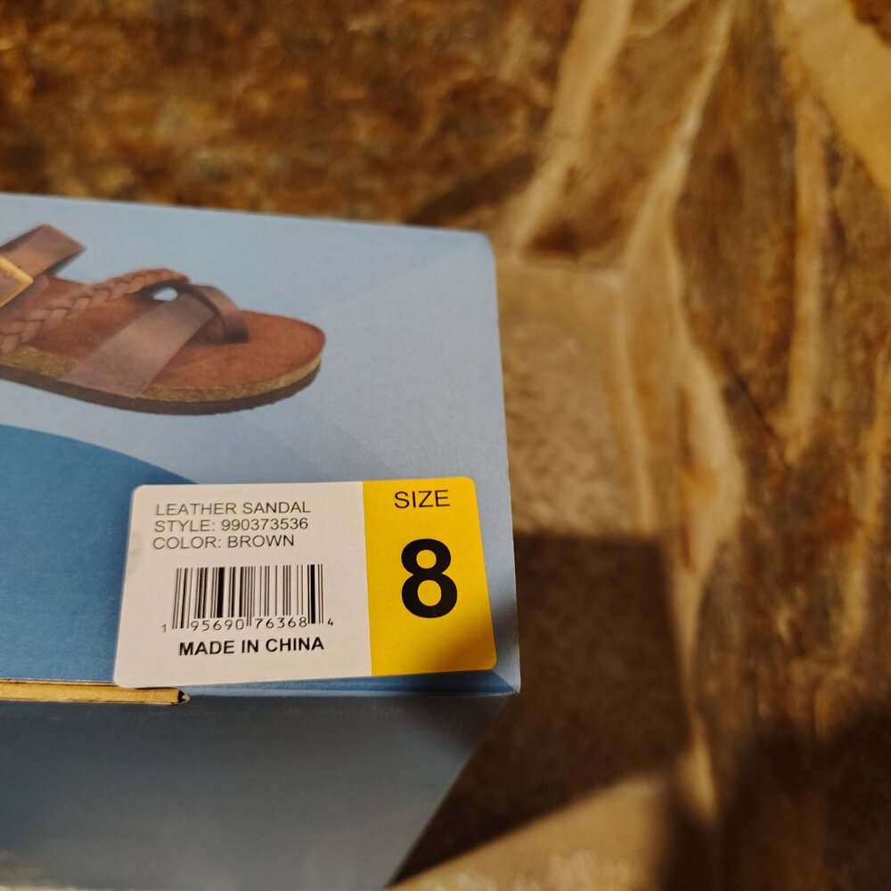 Mountain Sole Women's Brown Leather Footbed Sandals Size 8 NIB NWT - Picture 9 of 10